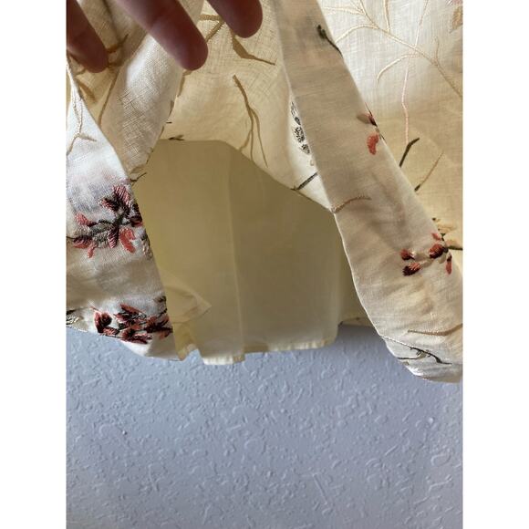 Rebecca Taylor off the shoulder Linen embroidered dress Size 4 NWT - Picture 6 of 13